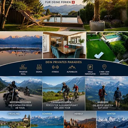 Apartamento Well Zone Oase Thun-private Pool-garden-sauna-gym *